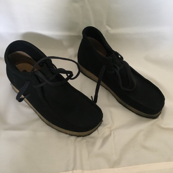 black suede wallabee boots